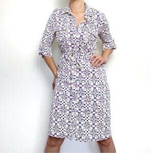 J McLaughlin Lawrence Geometric Shirt Dress Size M